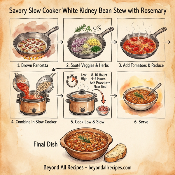 Savory Slow Cooker White Kidney Bean Stew with Rosemary instructions