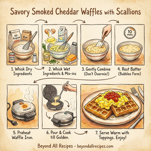 Savory Smoked Cheddar Waffles with Scallions instructions