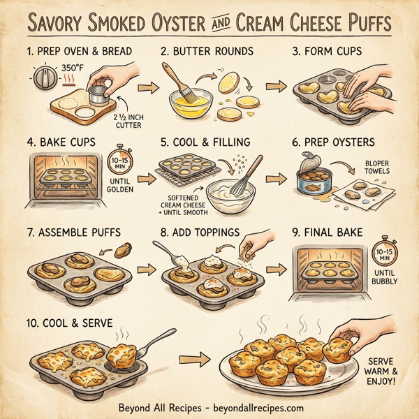Savory Smoked Oyster and Cream Cheese Puffs instructions