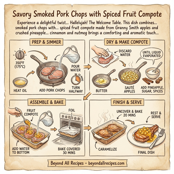 Savory Smoked Pork Chops with Spiced Fruit Compote instructions