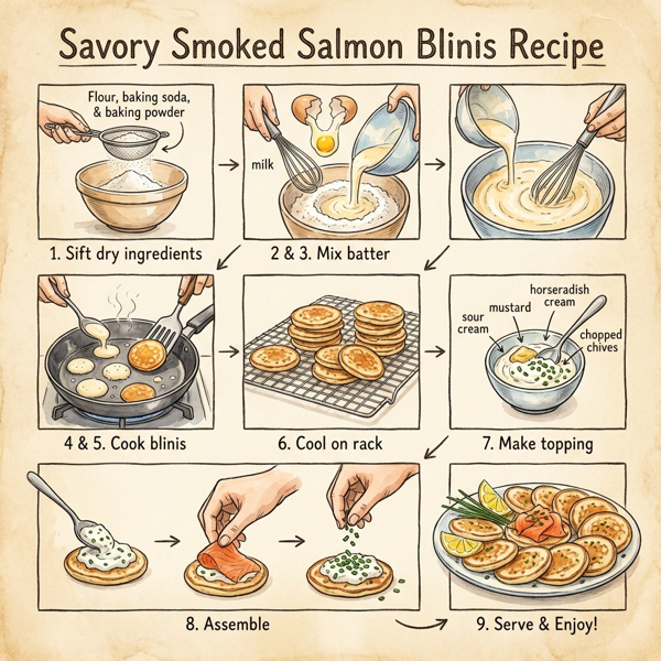Savory Smoked Salmon Blinis instructions