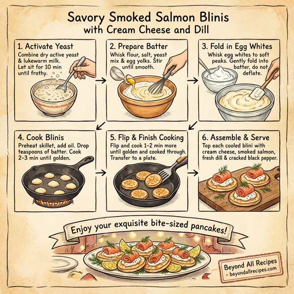 Savory Smoked Salmon Blinis with Cream Cheese and Dill instructions