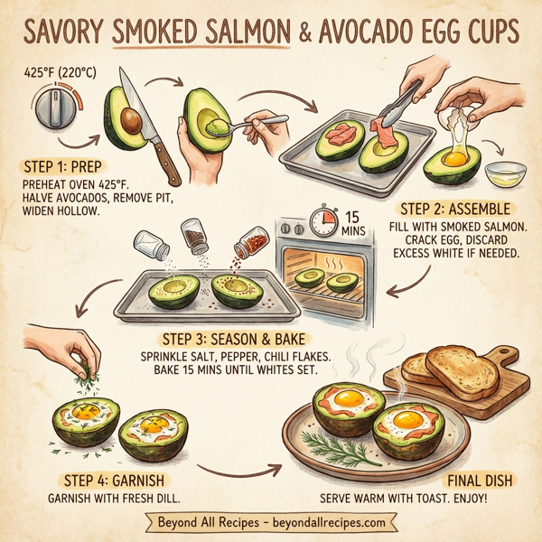 Savory Smoked Salmon & Avocado Egg Cups instructions