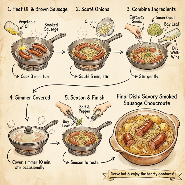 Savory Smoked Sausage Choucroute instructions