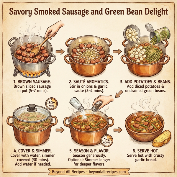 Savory Smoked Sausage and Green Bean Delight instructions