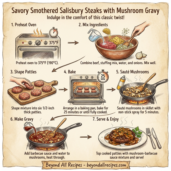 Savory Smothered Salisbury Steaks with Mushroom Gravy instructions