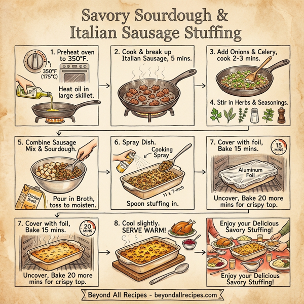 Savory Sourdough and Italian Sausage Stuffing instructions