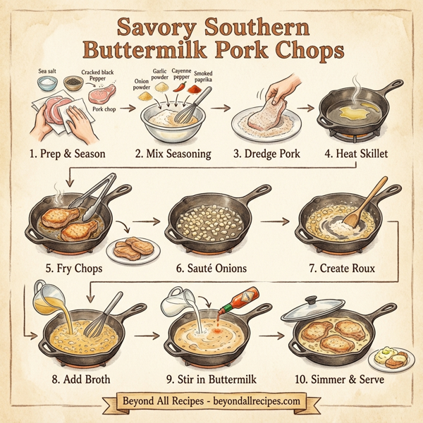 Savory Southern Buttermilk Pork Chops instructions