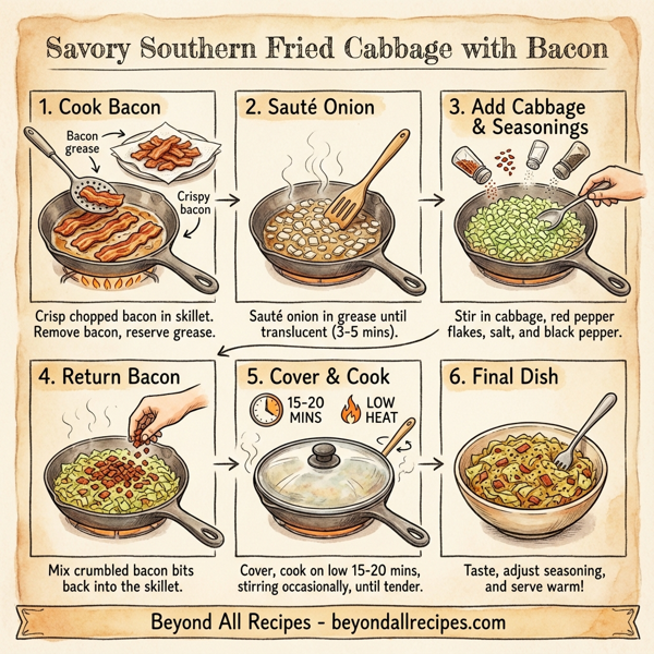Savory Southern Fried Cabbage with Bacon instructions
