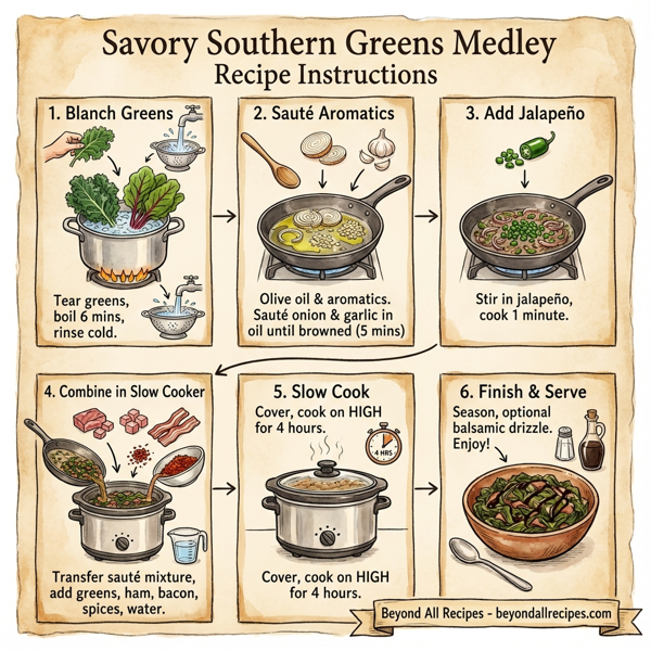 Savory Southern Greens Medley instructions