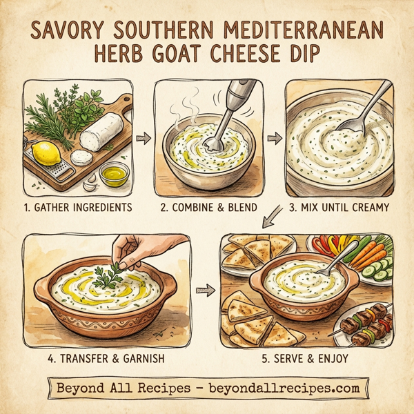 Savory Southern Mediterranean Herb Goat Cheese Dip instructions