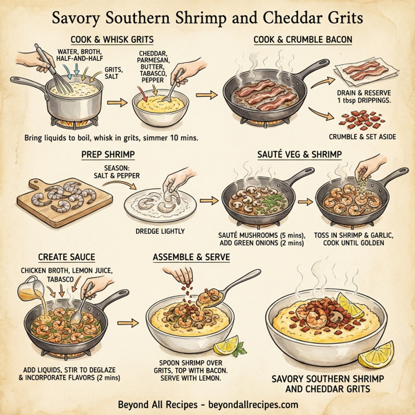 Savory Southern Shrimp and Cheddar Grits instructions