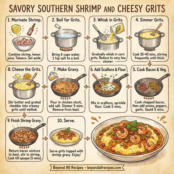 Savory Southern Shrimp and Cheesy Grits instructions