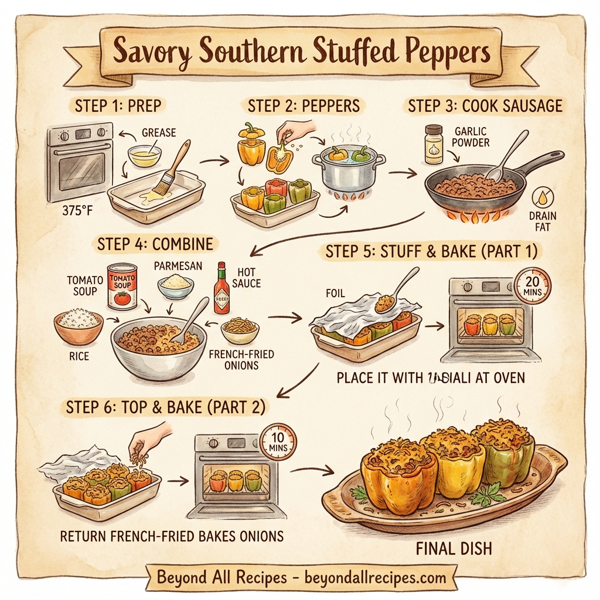 Savory Southern Stuffed Peppers instructions
