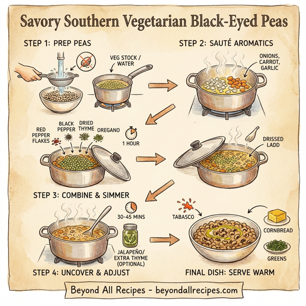 Savory Southern Vegetarian Black-Eyed Peas instructions
