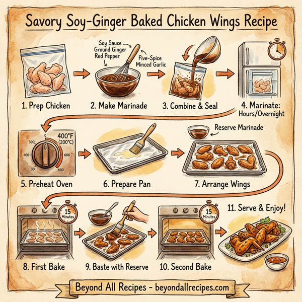 Savory Soy-Ginger Baked Chicken Wings instructions