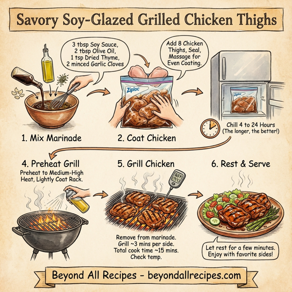 Savory Soy-Glazed Grilled Chicken Thighs instructions