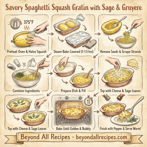 Savory Spaghetti Squash Gratin with Sage & Gruyere instructions