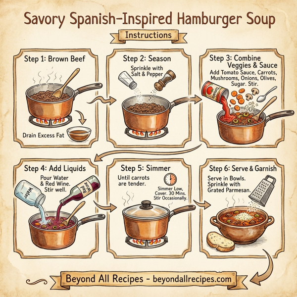 Savory Spanish-Inspired Hamburger Soup instructions