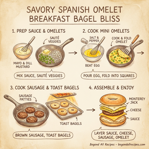 Savory Spanish Omelet Breakfast Bagel Bliss instructions