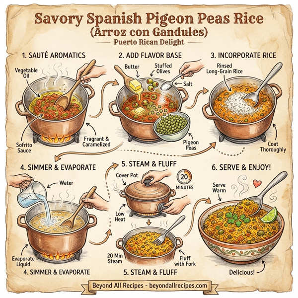 Savory Spanish Pigeon Peas Rice (Arroz con Gandules) instructions