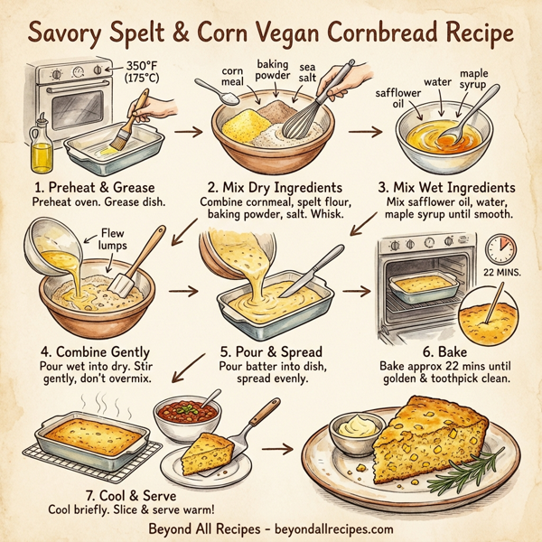 Savory Spelt & Corn Vegan Cornbread instructions