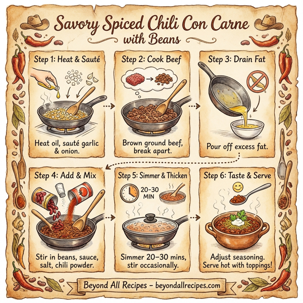 Savory Spiced Chili Con Carne with Beans instructions