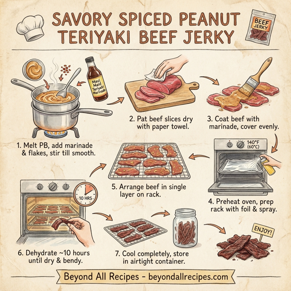 Savory Spiced Peanut Teriyaki Beef Jerky instructions