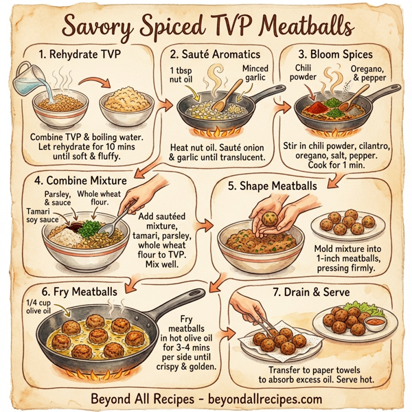 Savory Spiced TVP Meatballs instructions