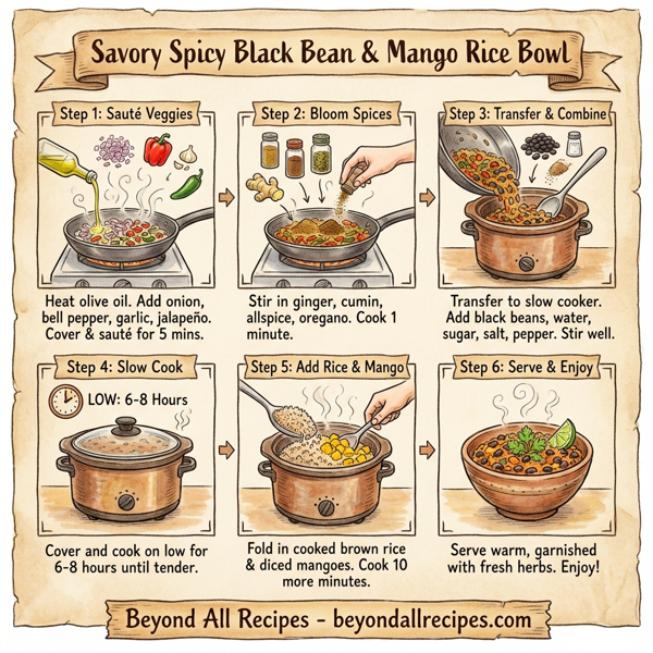 Savory Spicy Black Bean & Mango Rice Bowl instructions
