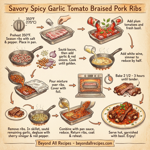 Savory Spicy Garlic Tomato Braised Pork Ribs instructions