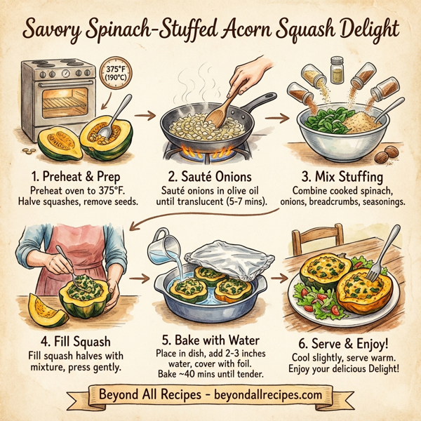 Savory Spinach-Stuffed Acorn Squash Delight instructions