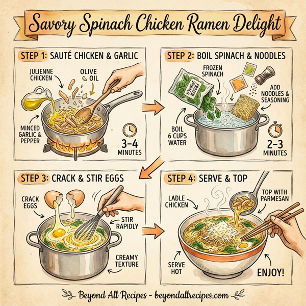 Savory Spinach Chicken Ramen Delight instructions