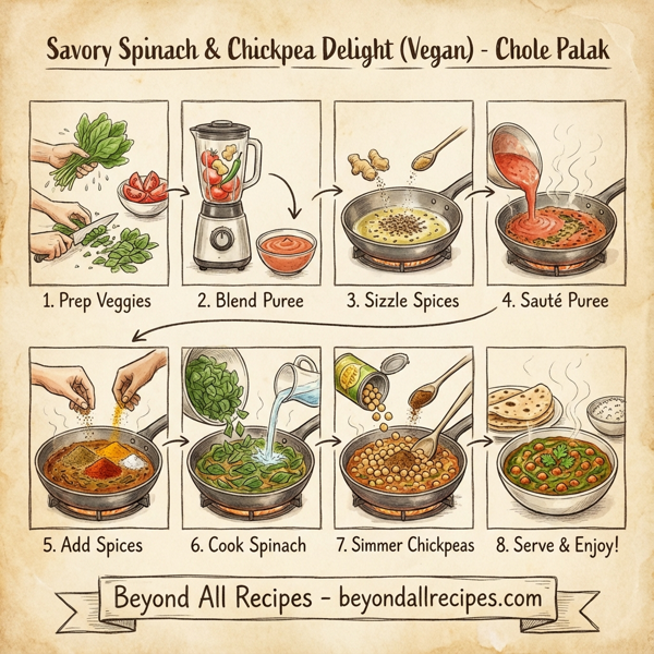 Savory Spinach & Chickpea Delight (Vegan) - Chole Palak instructions