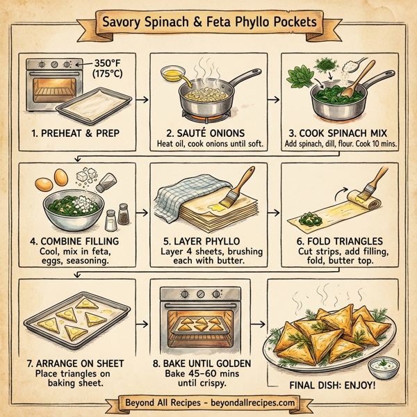 Savory Spinach & Feta Phyllo Pockets instructions