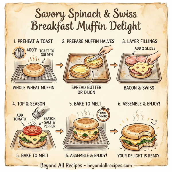 Savory Spinach & Swiss Breakfast Muffin Delight instructions