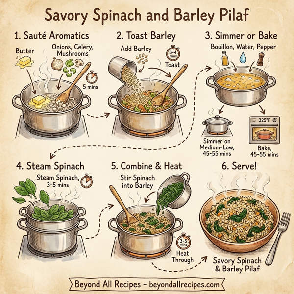 Savory Spinach and Barley Pilaf instructions