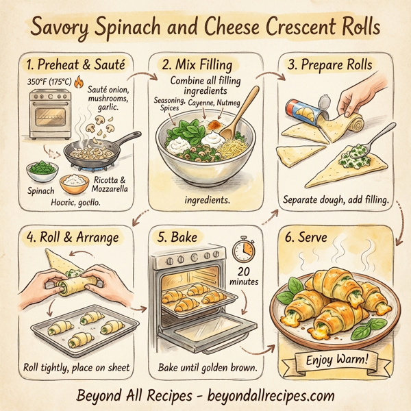 Savory Spinach and Cheese Crescent Rolls instructions
