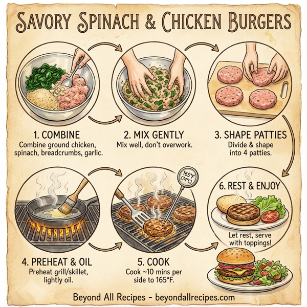 Savory Spinach and Chicken Burgers instructions
