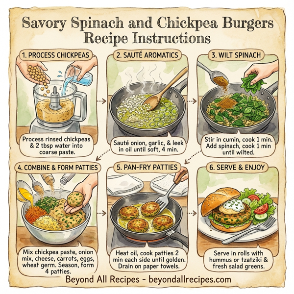 Savory Spinach and Chickpea Burgers instructions