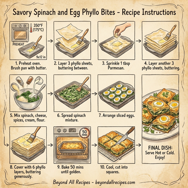 Savory Spinach and Egg Phyllo Bites instructions
