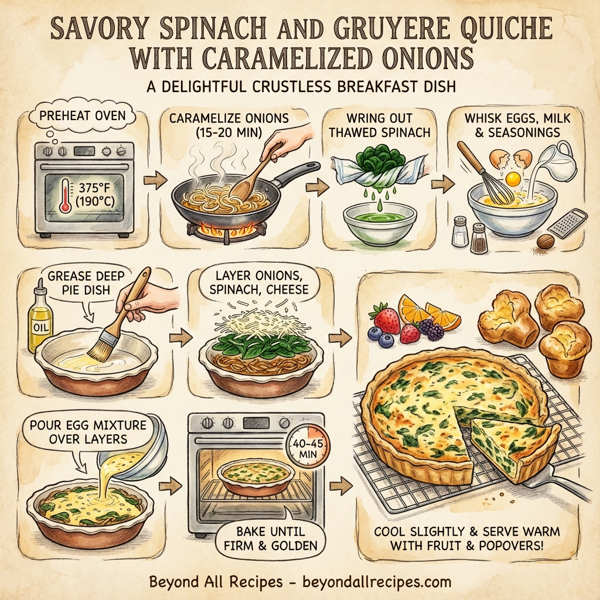 Savory Spinach and Gruyere Quiche with Caramelized Onions instructions