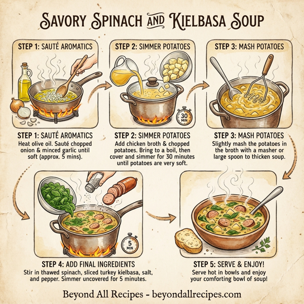 Savory Spinach and Kielbasa Soup instructions