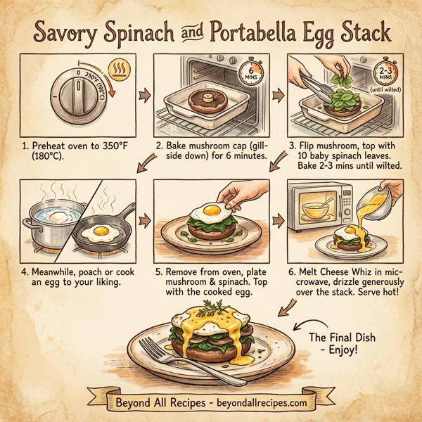 Savory Spinach and Portabella Egg Stack instructions
