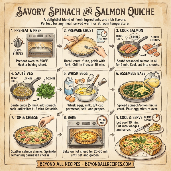Savory Spinach and Salmon Quiche instructions