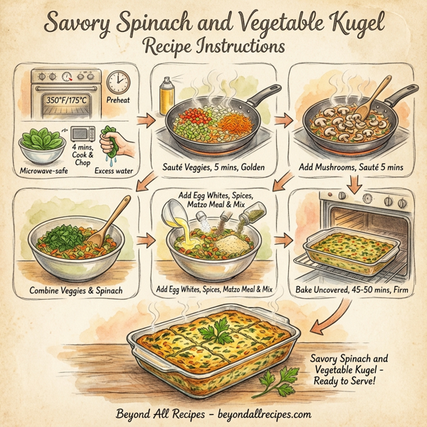 Savory Spinach and Vegetable Kugel instructions