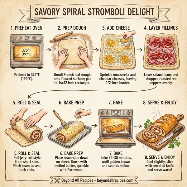 Savory Spiral Stromboli Delight instructions