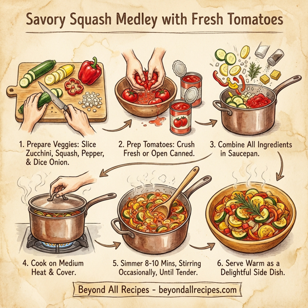 Savory Squash Medley with Fresh Tomatoes instructions