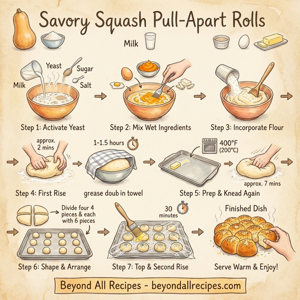 Savory Squash Pull-Apart Rolls instructions
