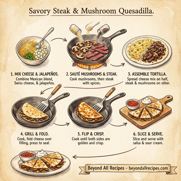Savory Steak & Mushroom Quesadilla instructions